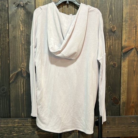 Athleta Purana Wrap Sweatshirt S Hooded Lilac Oversized Relaxed Lagenlook Cozy - Picture 6 of 10